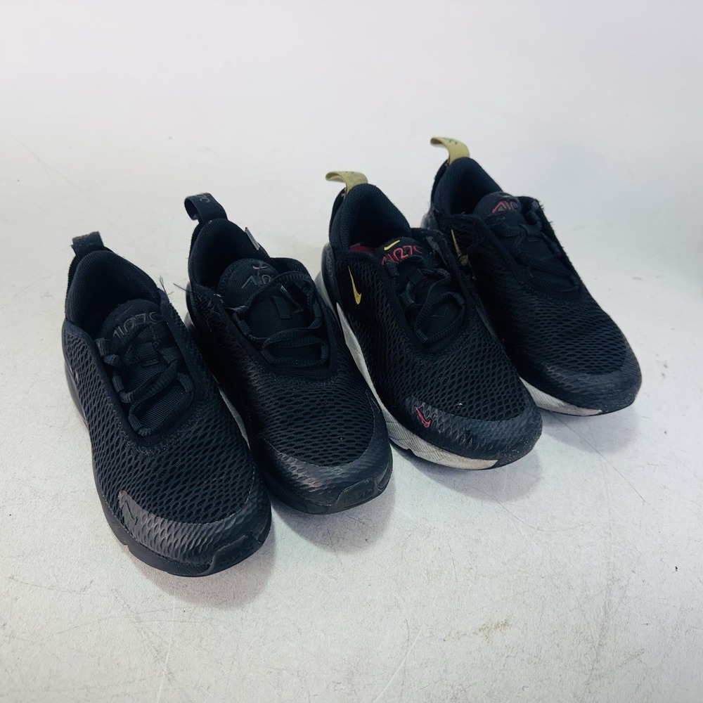 Lot of 2 - Nike Air Max 270 Black White Kids AO2372-001 (12C) / AO2372-006 (11C)